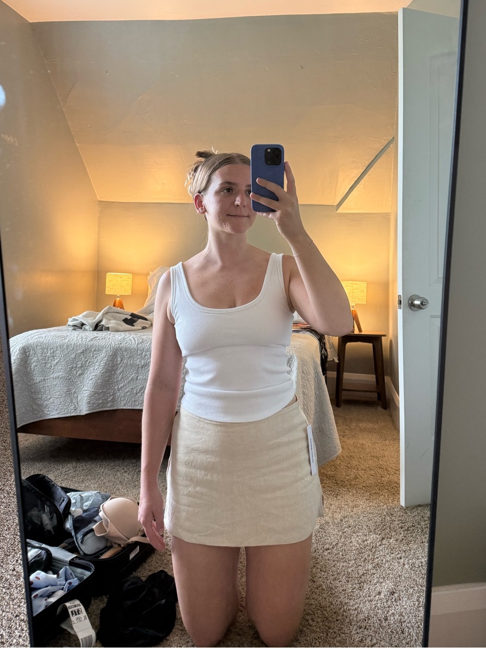 Princess Polly Gigi Linen Mini Skort
